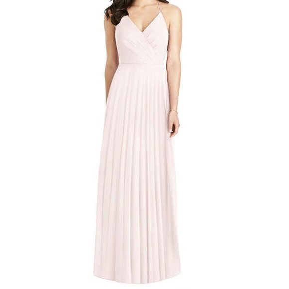 Dessy Collection Blush Bridesmaid Dress - Picture 2 of 10